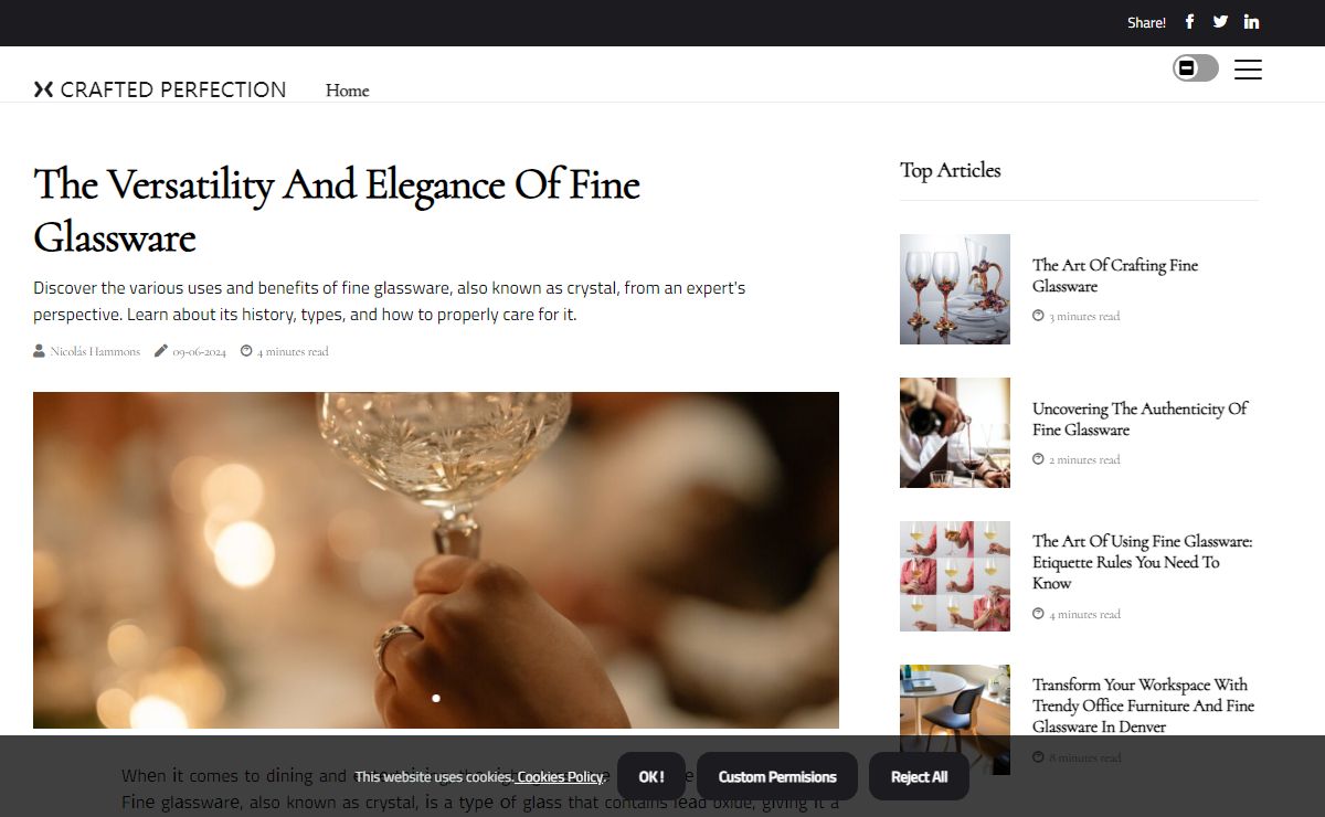 Crafted Perfection: Elevate Your Experience with Premium Glassware