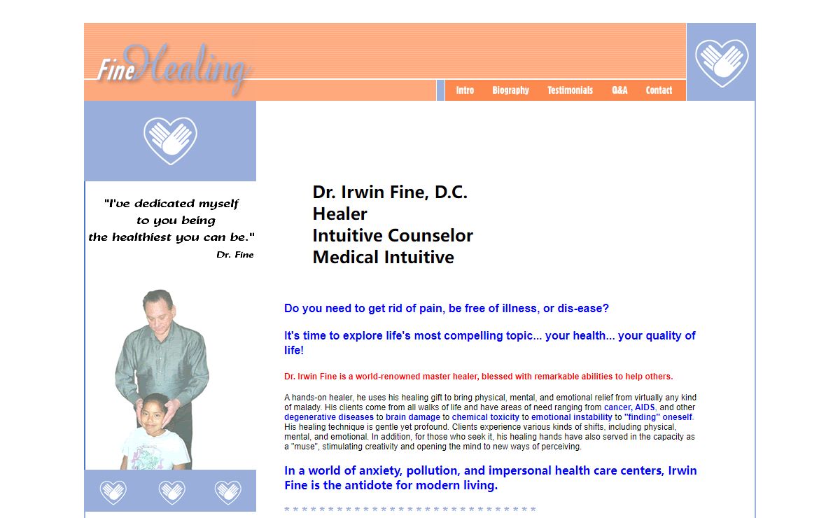 Dr. Irwin Fine, Healer and Medical Intuitive