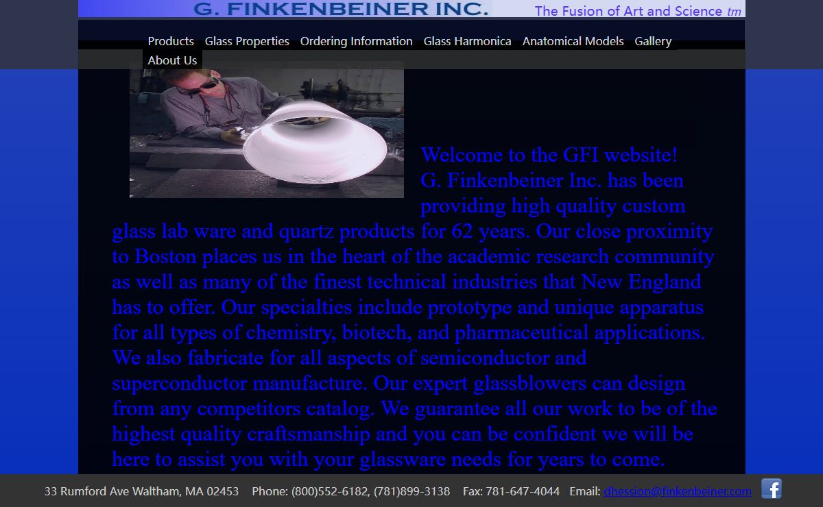 GFI Scientific Glass Blowing Products and Services