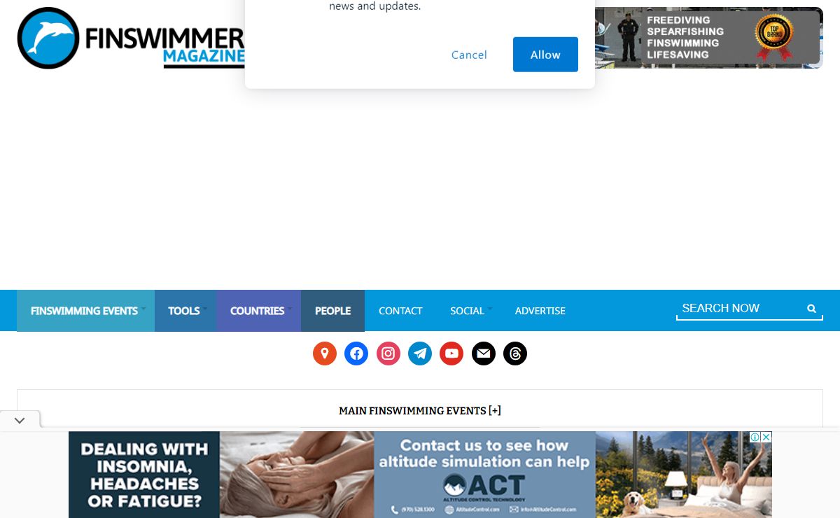 Finswimmer Magazine - Finswimming News - Finswimming, Apnea and Underwater Activities