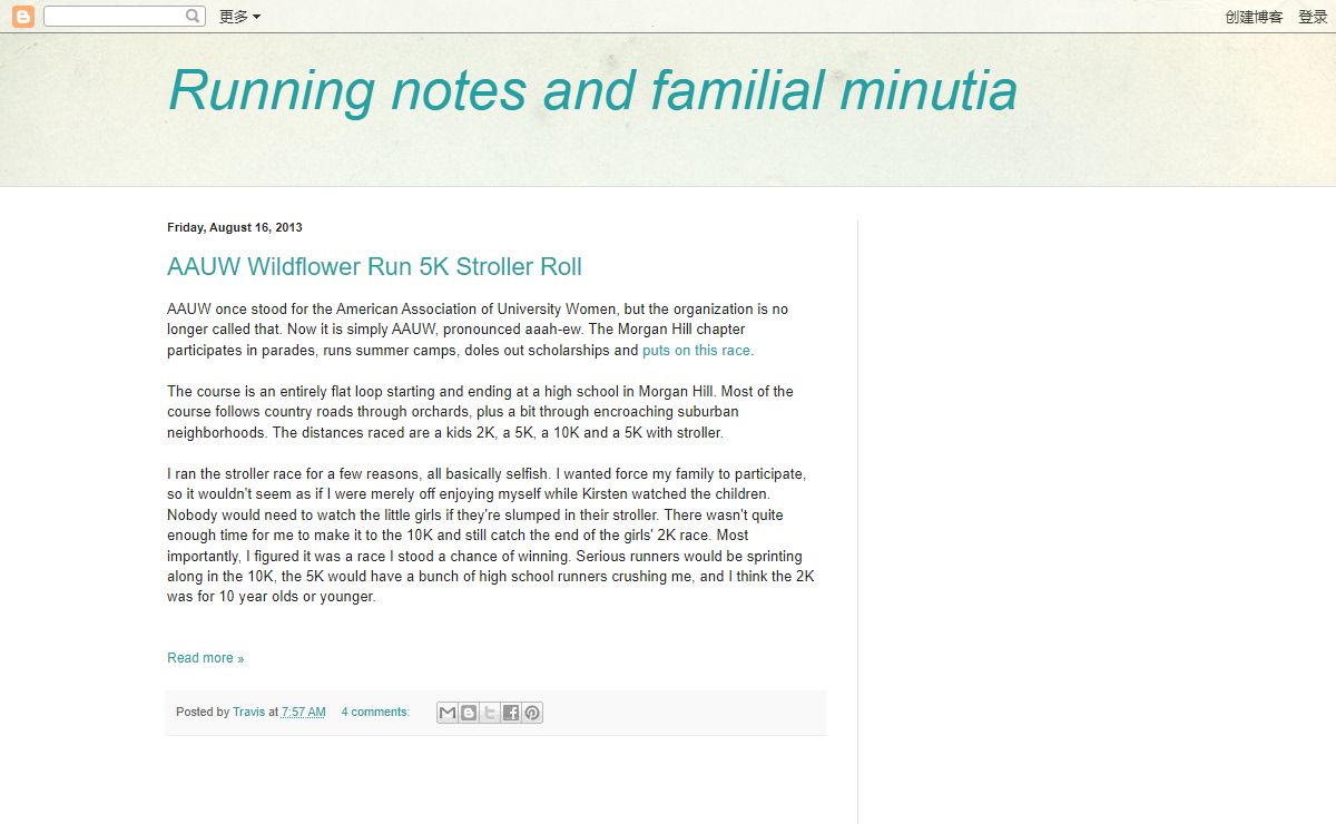 Running notes and familial minutia