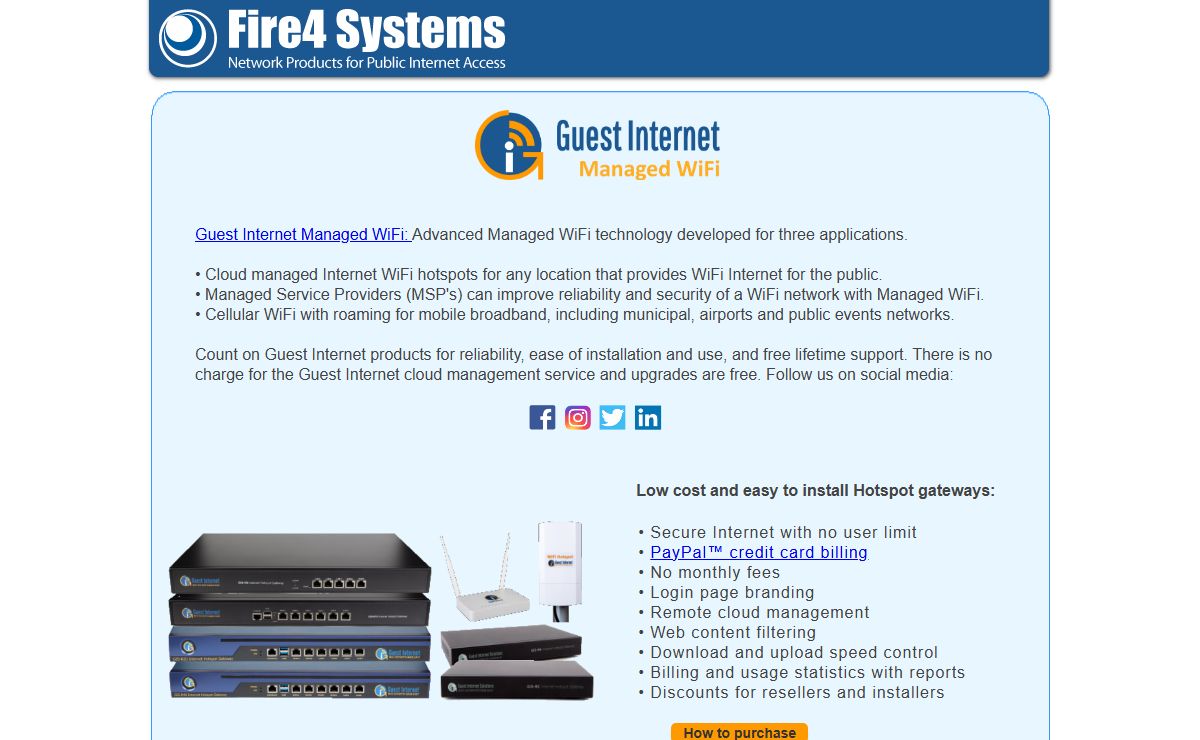 Fire4 Systems: Network products for managed Internet access