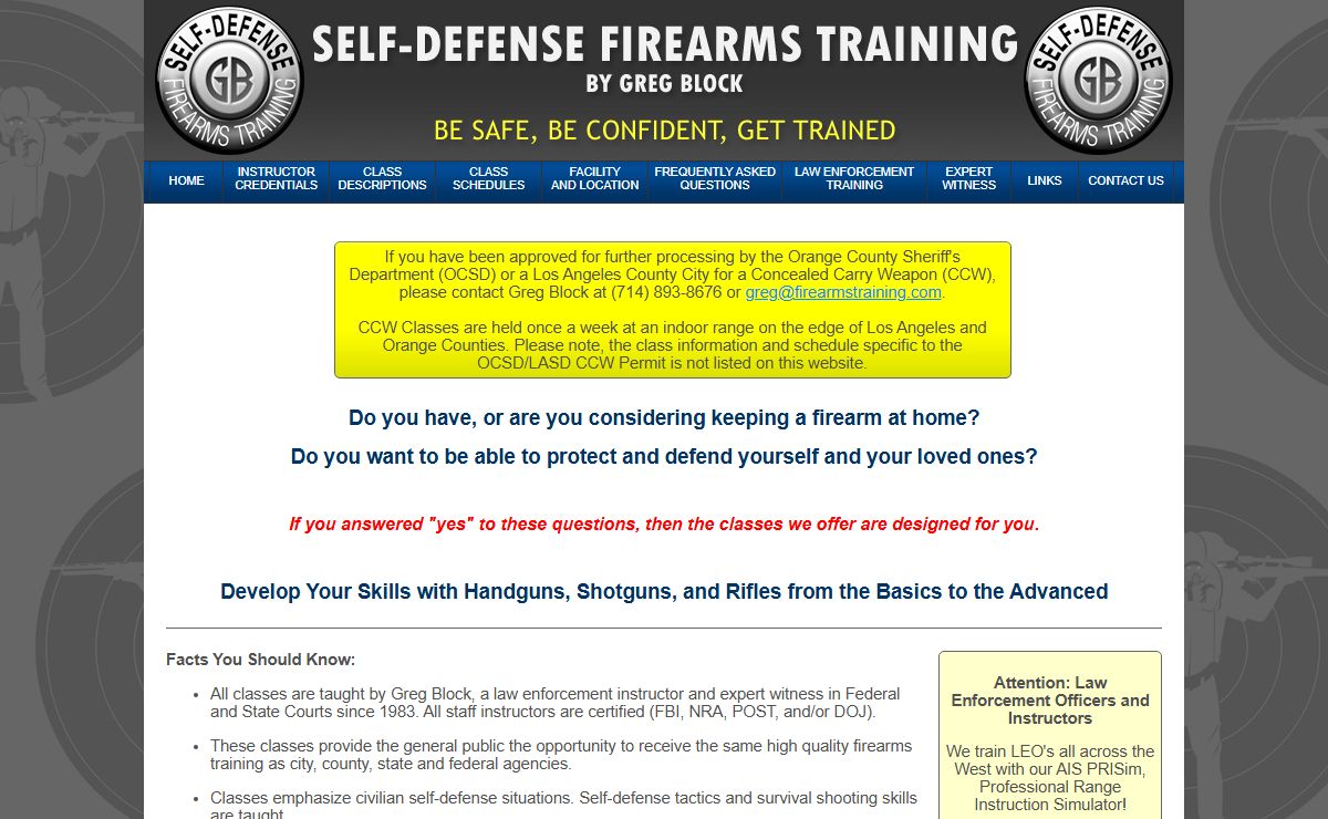 Self-Defense Firearms Training - Be Safe, Be Confident, Get Trained!