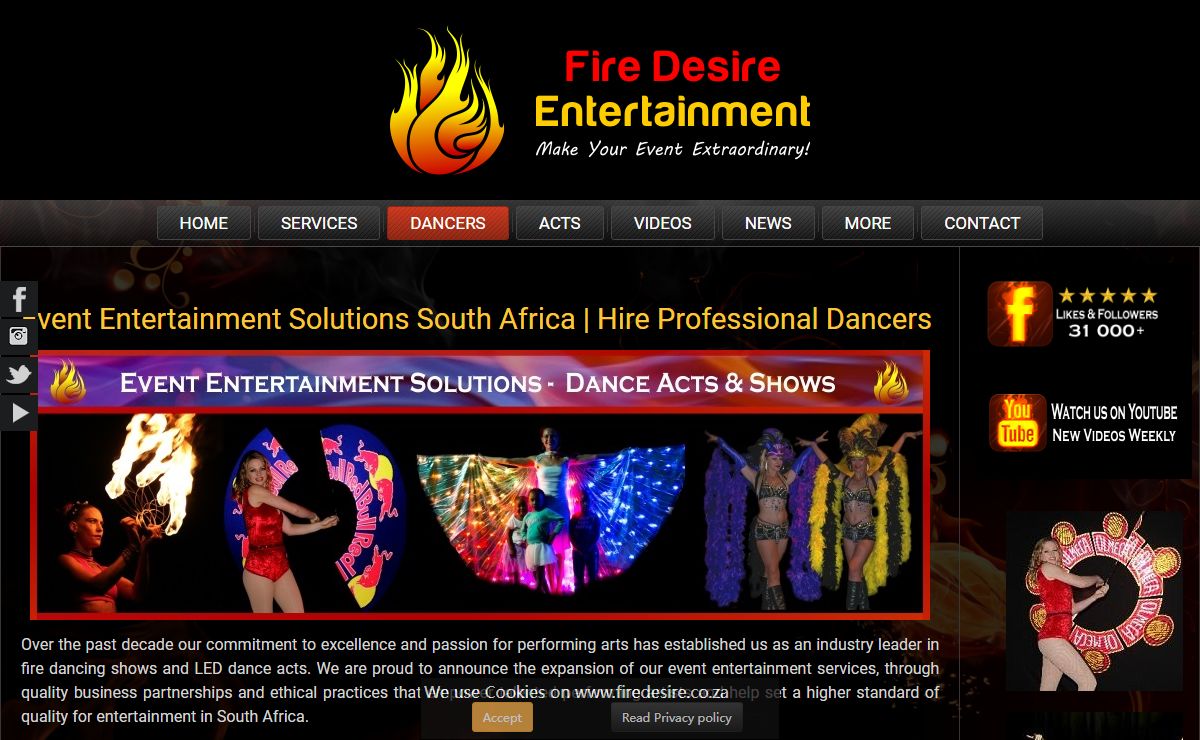 Event Entertainment | Hire Dancers South Africa - Fire Desire Entertainment