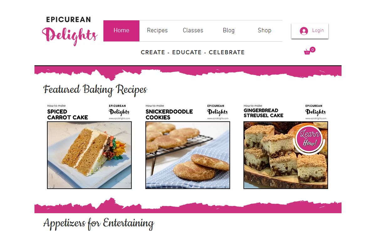 Online Baking | Cooking Classes | Epicurean Delights