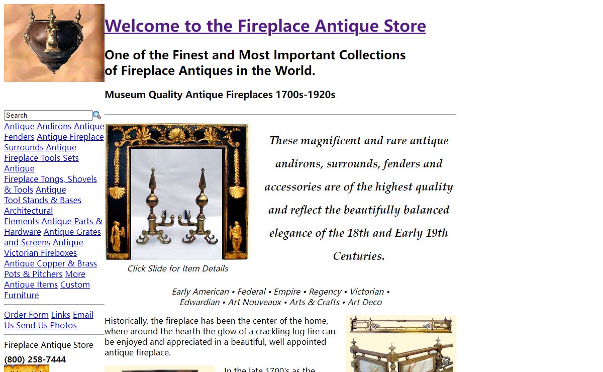 Fireplace Antique Store - Fireplaces, Andirons, Antique Brass and More