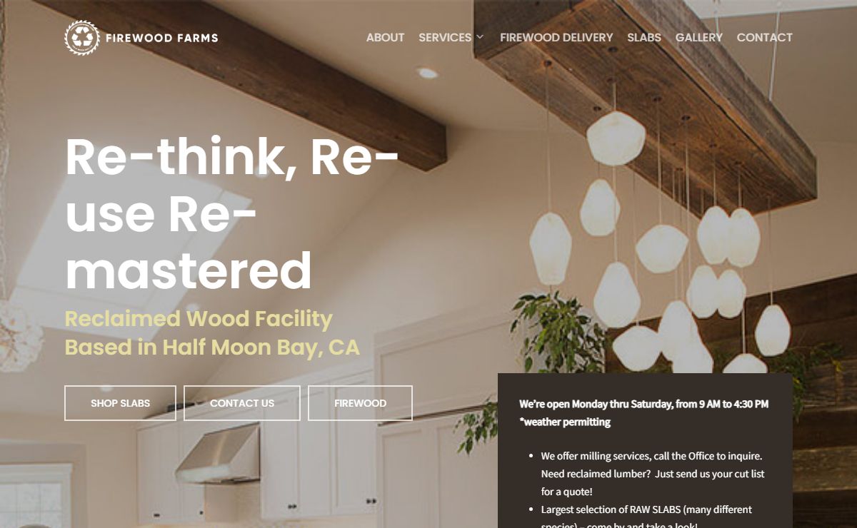Firewood Farms – Reclaimed Wood Facility in Half Moon Bay, California