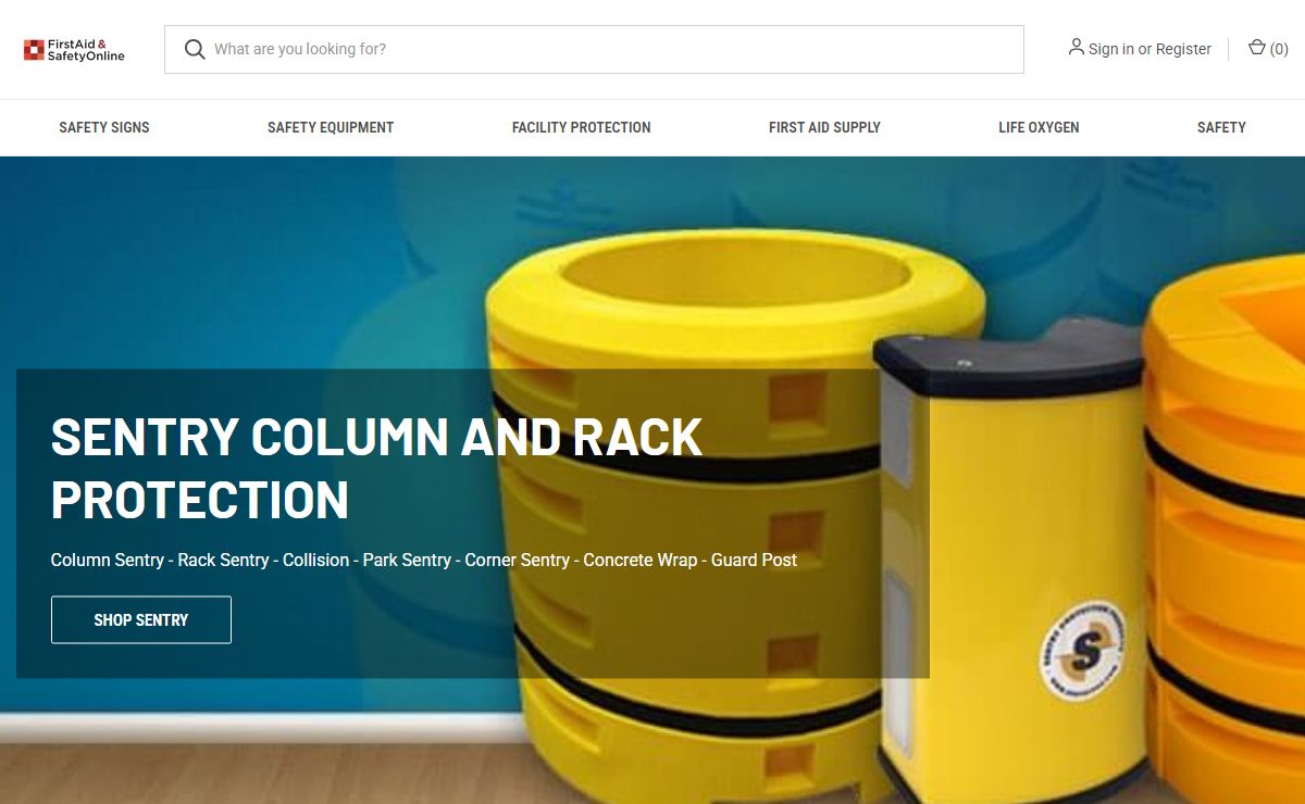 First Aid Supply and Industrial Safety Products from Sentry Protection, Accuform, Allegro, Bradley, Haws, Speakman and more!