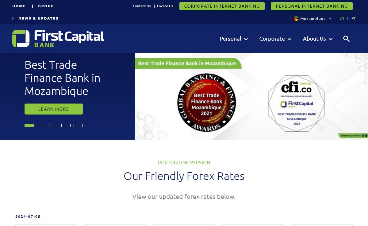 First Capital Bank Mozambique – First Capital Bank. Belief comes first.