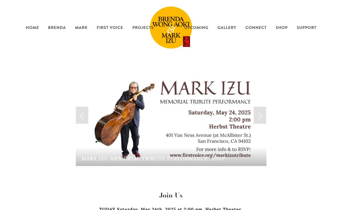 First Voice | Brenda Wong Aoki & Mark Izu – Official Website