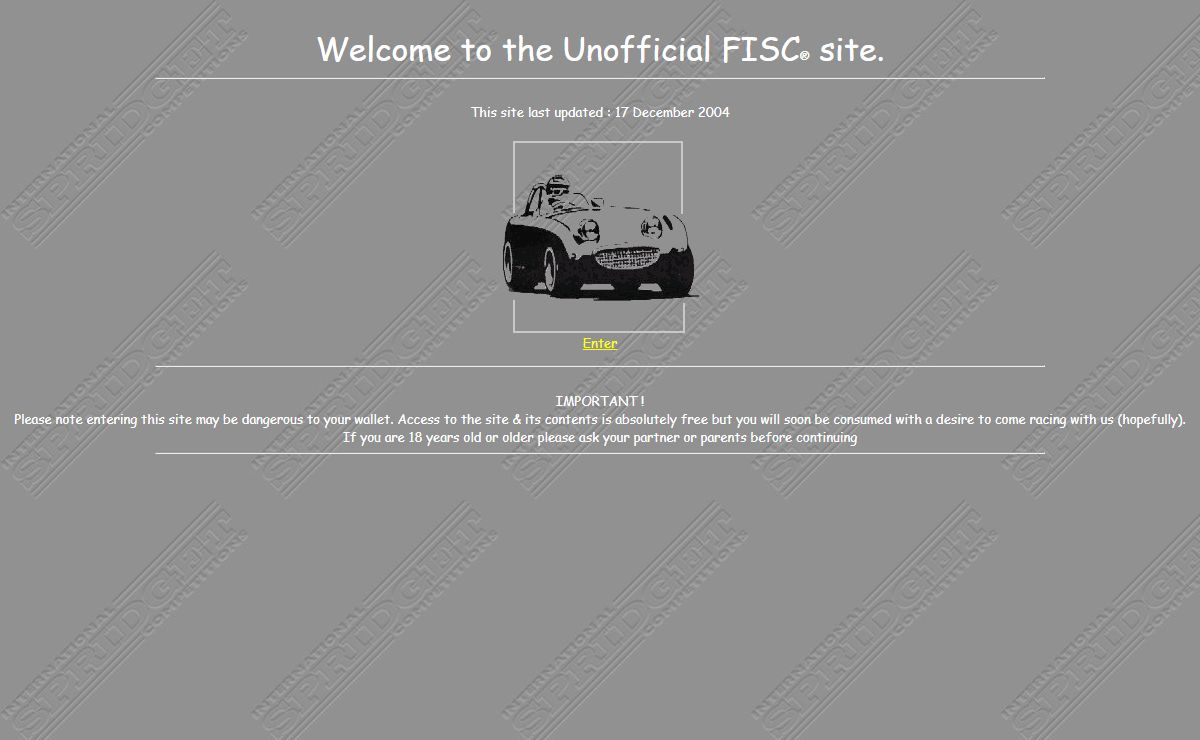 FISC Sprite/Midget Racing Index