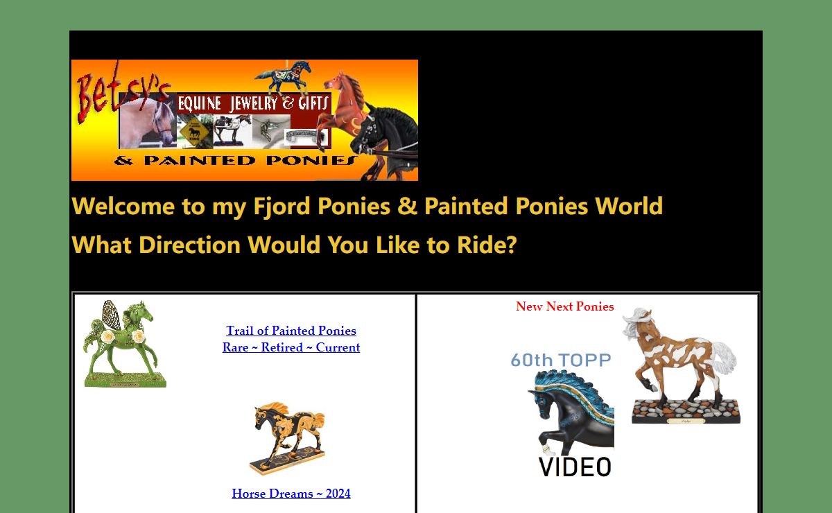 Painted Ponies, Gifts & Norwegian Fjord Horse for horse lovers, with Betsy.