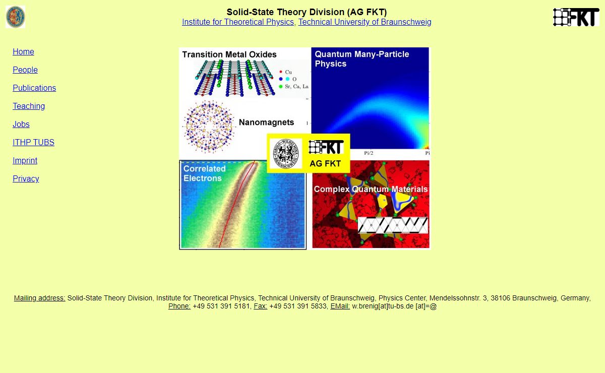 AG FKT Home of Condensed Matter Research