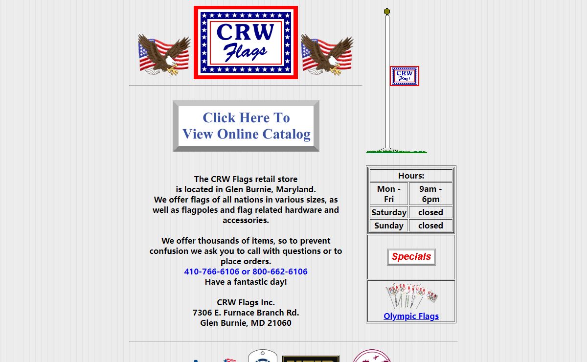 CRW Flags Inc. Store in Glen Burnie, Maryland