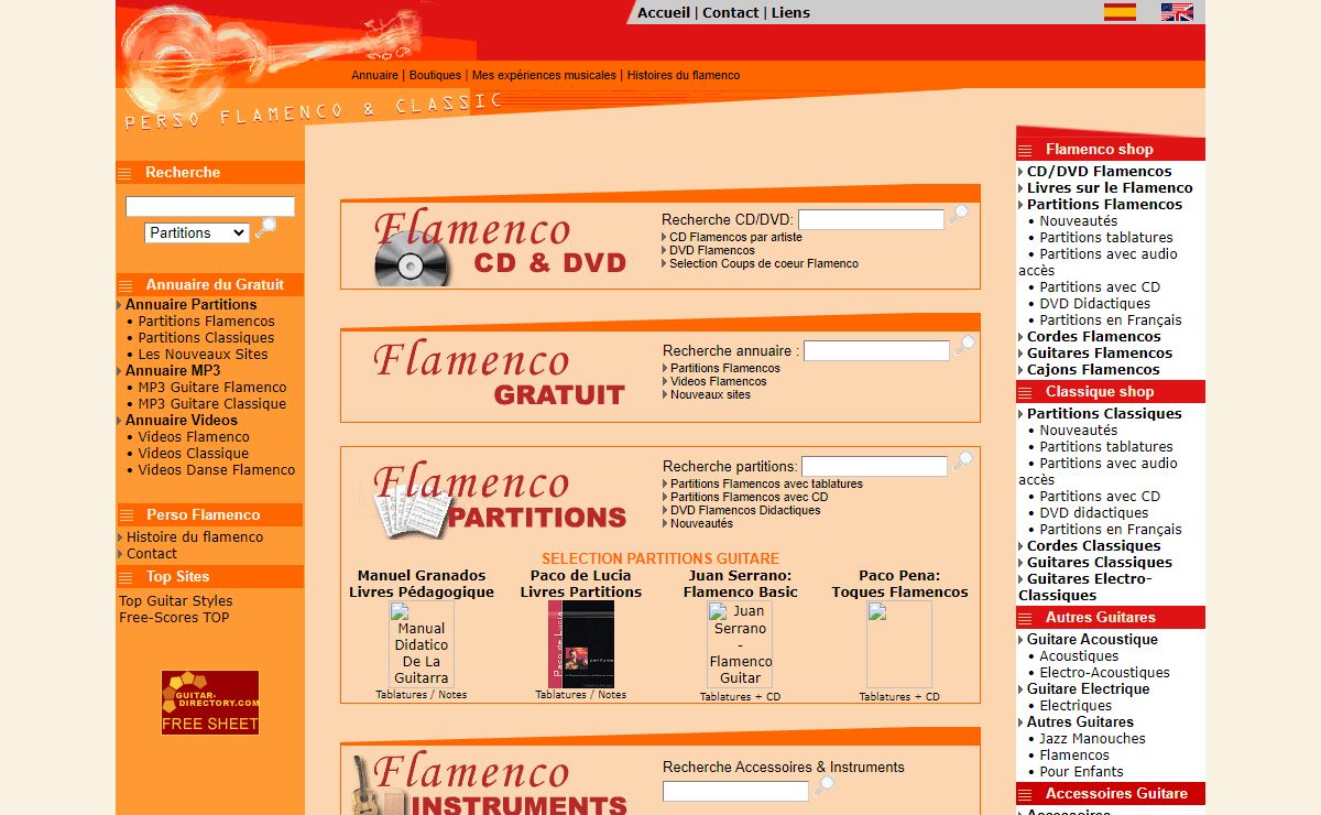 Flamenco-classical-guitar.com : Partitions gratuites, videos, cd, dvd, instruments et accessoires guitare.