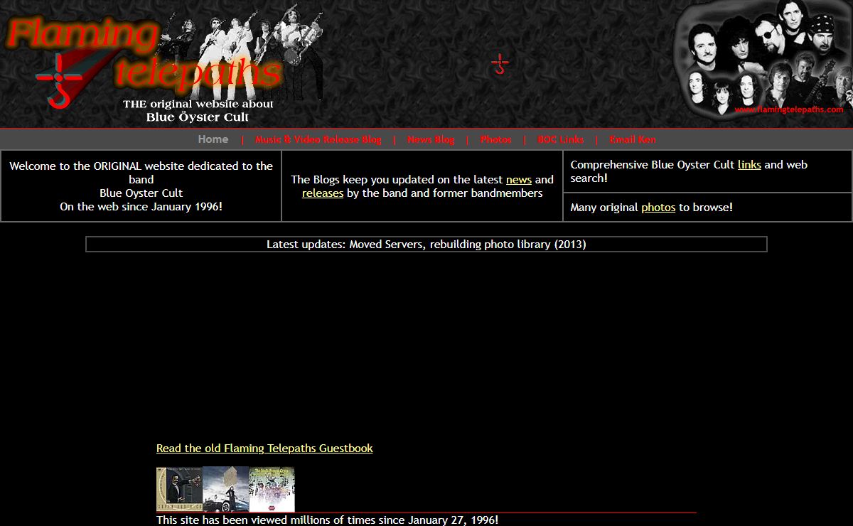 Blue Oyster Cult: Flaming Telepaths - the ORIGINAL fan site!