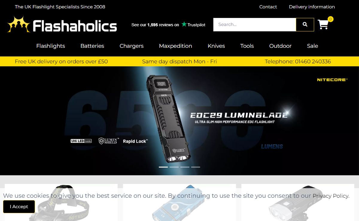Fenix, Nitecore, Zebralight, Eagletac, Olight and Maxpedition