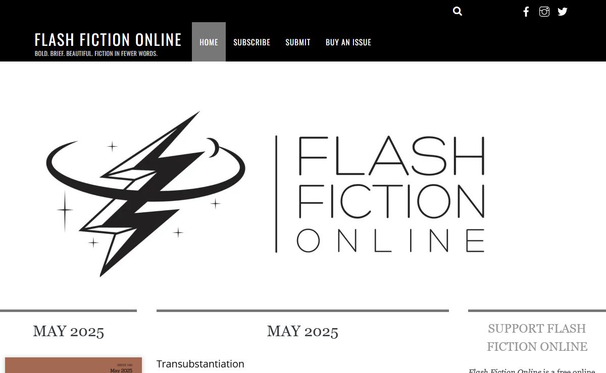 Flash Fiction Online – Bold. Brief. Beautiful. Fiction in Fewer Words.