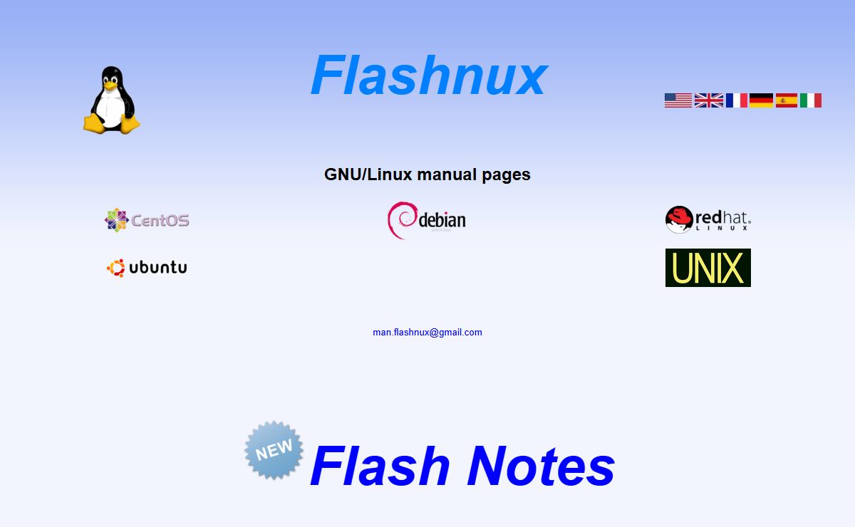 Flashnux - Per distribution GNU/Linux man pages