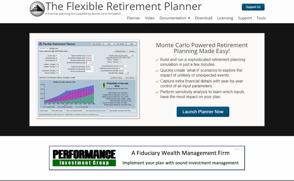 The Flexible Retirement Planner | A financial planning tool powered by Monte Carlo Simulation