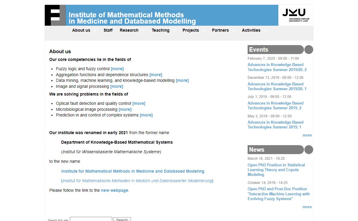 About us | Institute of Mathematical Methods <br/> in Medicine and Databased Modelling