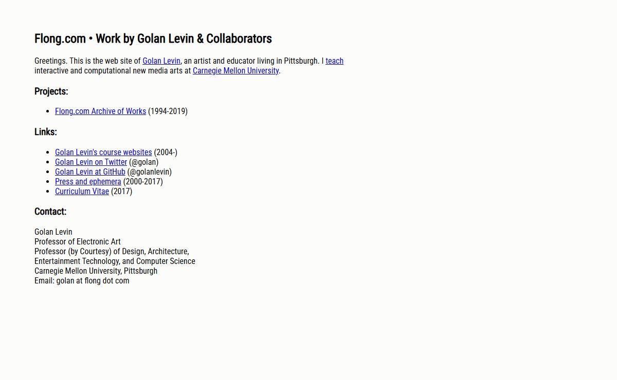 Flong.com • Work by Golan Levin & Collaborators