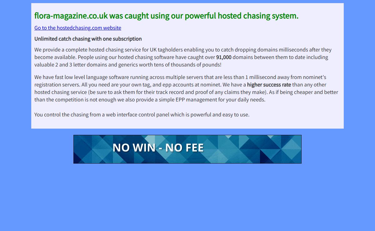 Hosted Chasing : Catch Domains with your UK tag