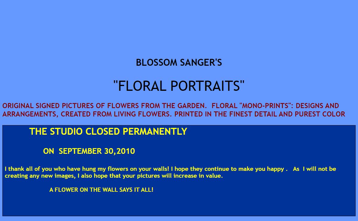 BLOSSOM SANGER FLORAL PICTURES
