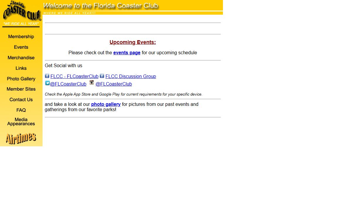 Welcome to the Florida Coaster Club Online