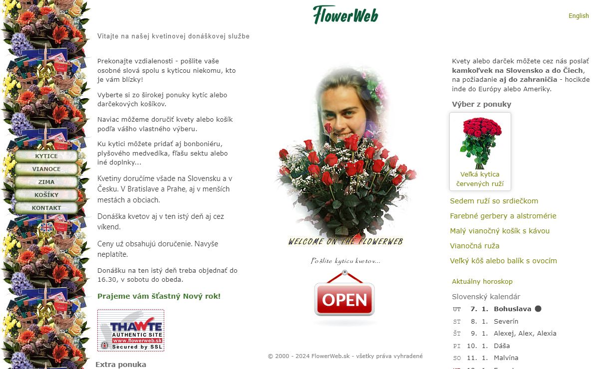 FlowerWeb.sk - Donáška kvetov a darčekových košíkov | Flower Delivery for Slovakia and Czechia