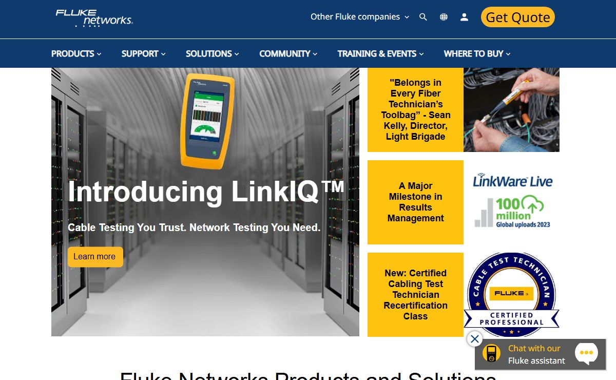 Tools for Installation, Certification and Troubleshooting of Network Cabling – Fluke Networks®
