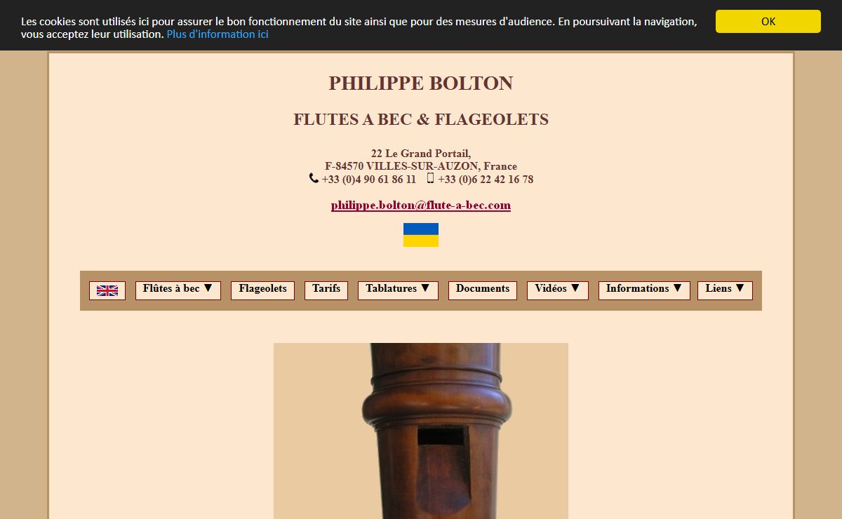 "Philippe Bolton facteur de flûtes à bec"
