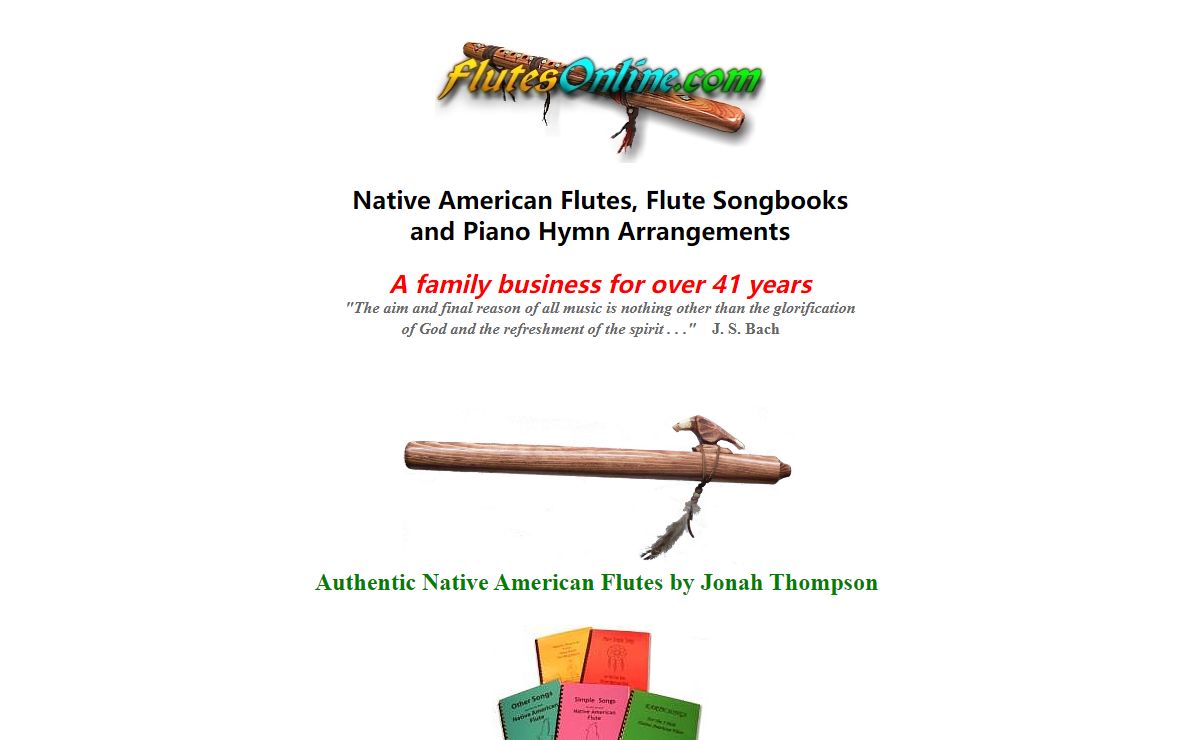 Native American Flutes, Songbooks and Piano Hymn Arrangements available from flutesonline.com