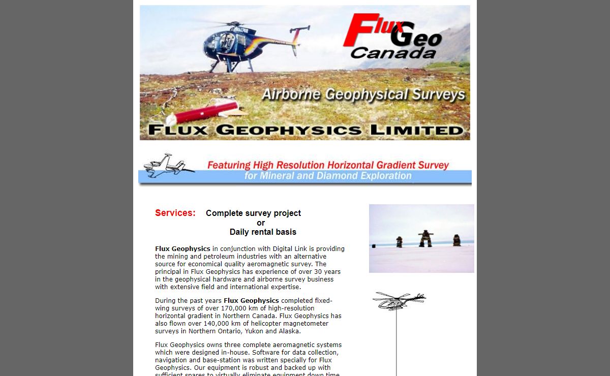 FluxGeo, airborne geographical surveys, high resolution, gradient surveys, mineral search