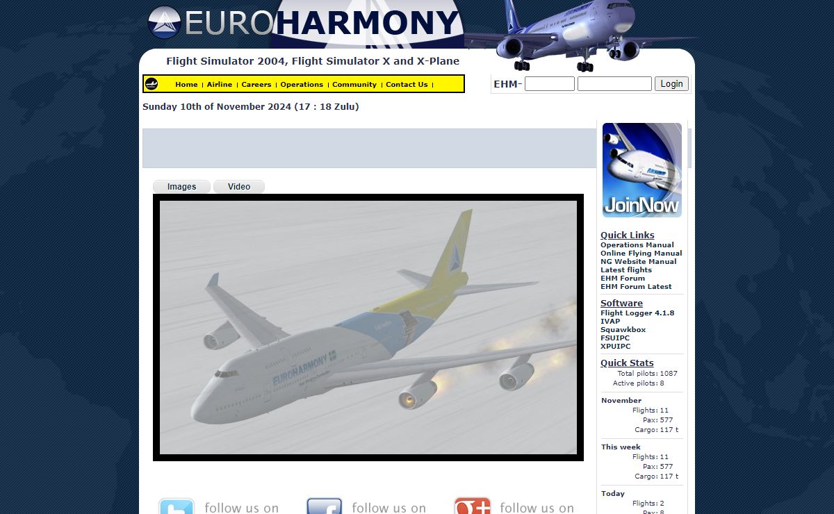 Euroharmony Virtual Airline - The Wings of Europe