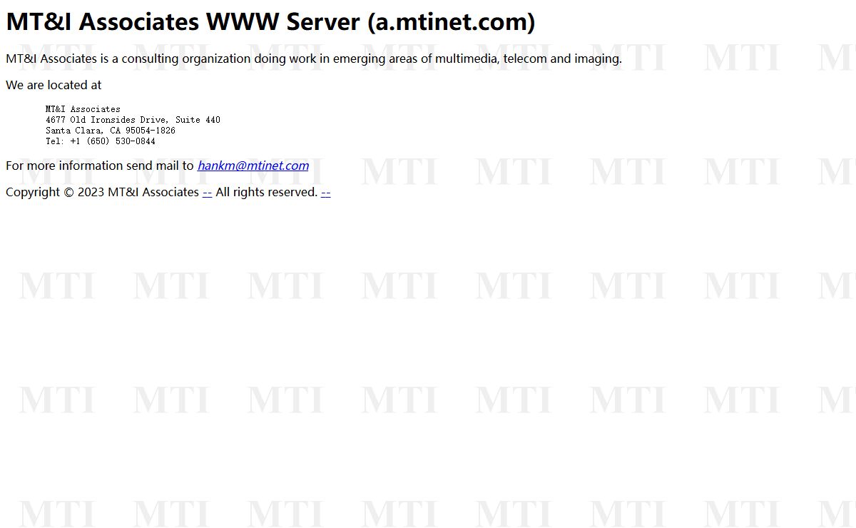 MT&I Associates WWW Server