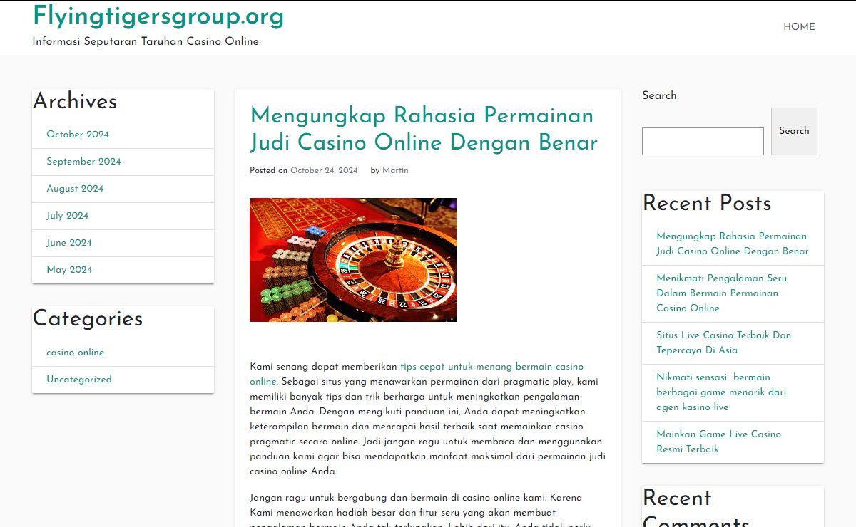 Flyingtigersgroup.org - Informasi Seputaran Taruhan Casino Online