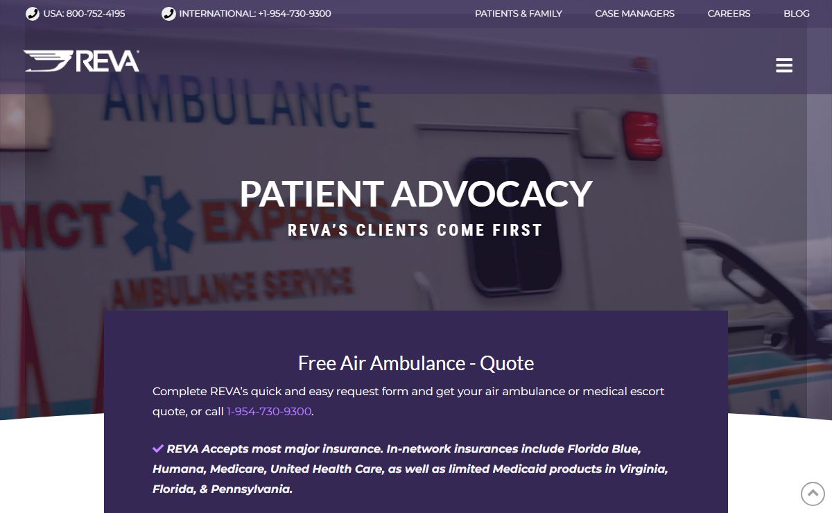 Air Ambulance Services | Medical Flight Transportation | REVA