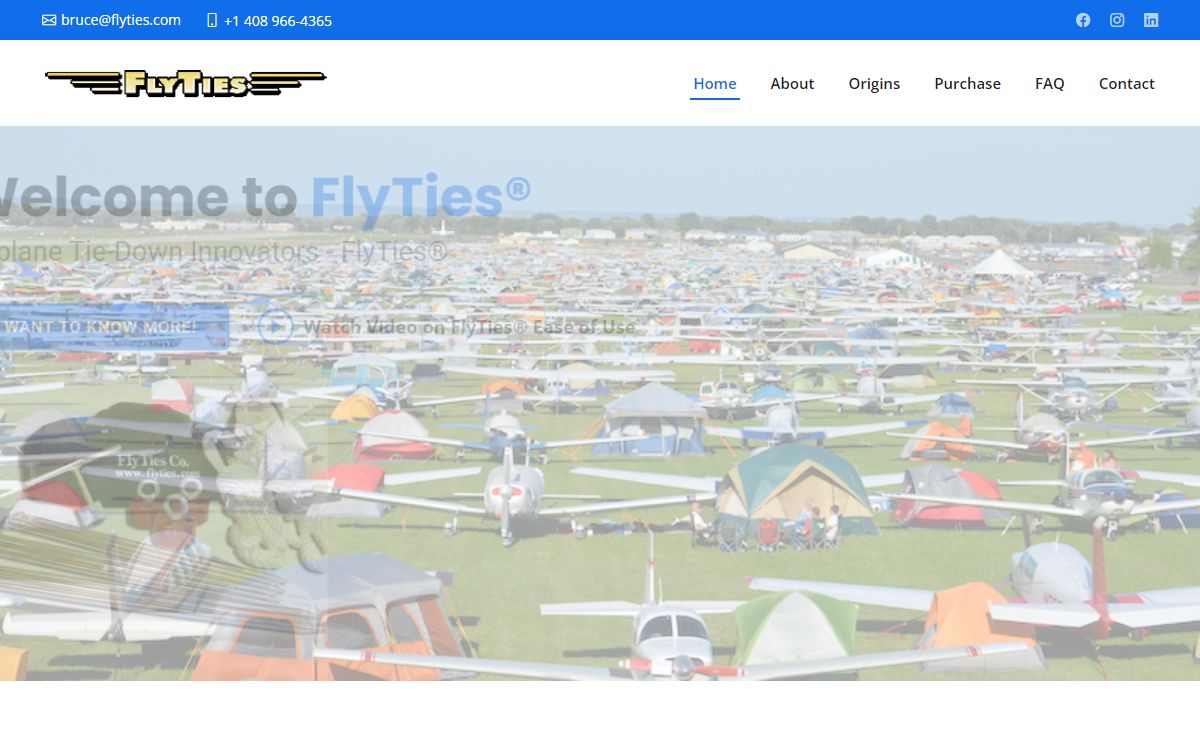 Airplane Tie-down innovators - FlyTies®