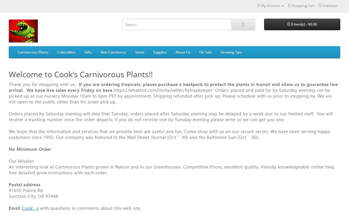 Cook's Carnivorous Plants