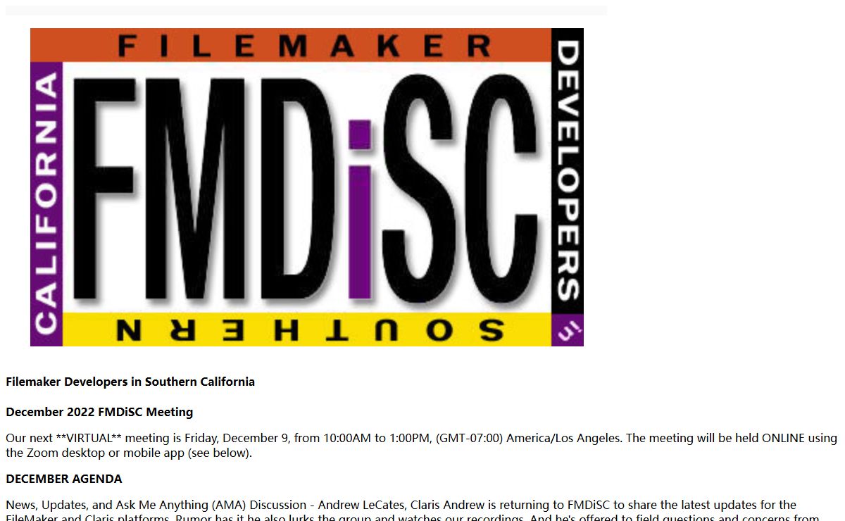 Filemaker Developers in Southern California