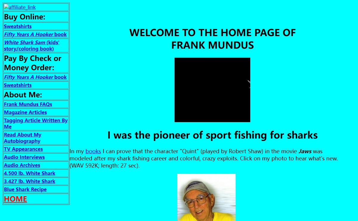 Home Page of Frank Mundus, The Inspiration For Quint In Jaws