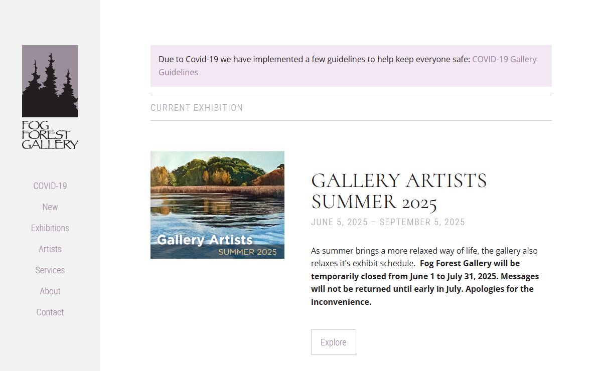Fog Forest Gallery | Sackville, NB | Featuring exhibitions of original artworks by some of Canada's finest artists and artisans