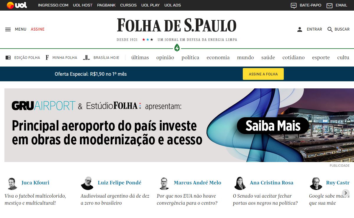 Notícias de hoje do Brasil e do Mundo | Folha de S.Paulo
