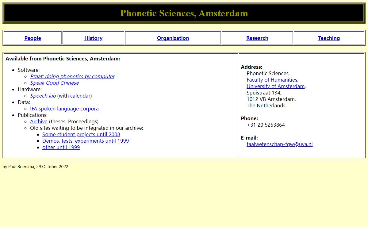 Phonetic Sciences, Amsterdam