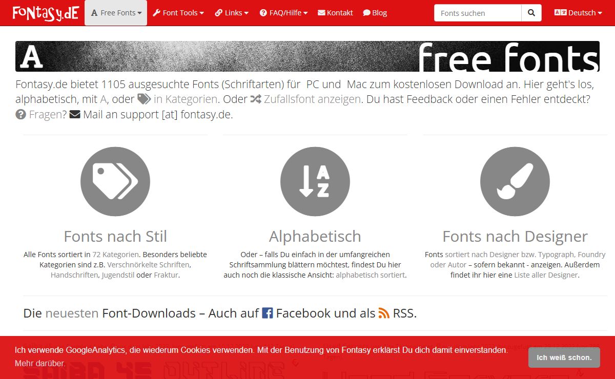 Free Fonts - Startseite - Free Fonts - Fontasy.de