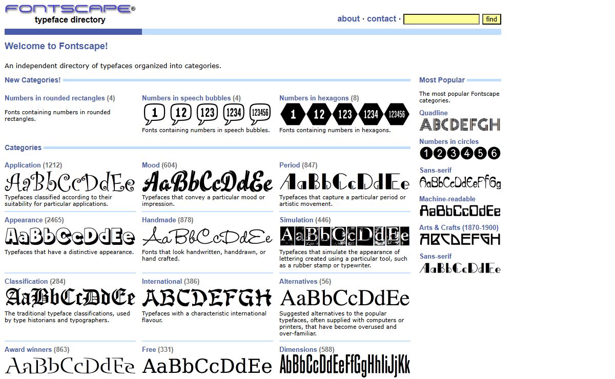 Fontscape - typeface directory
