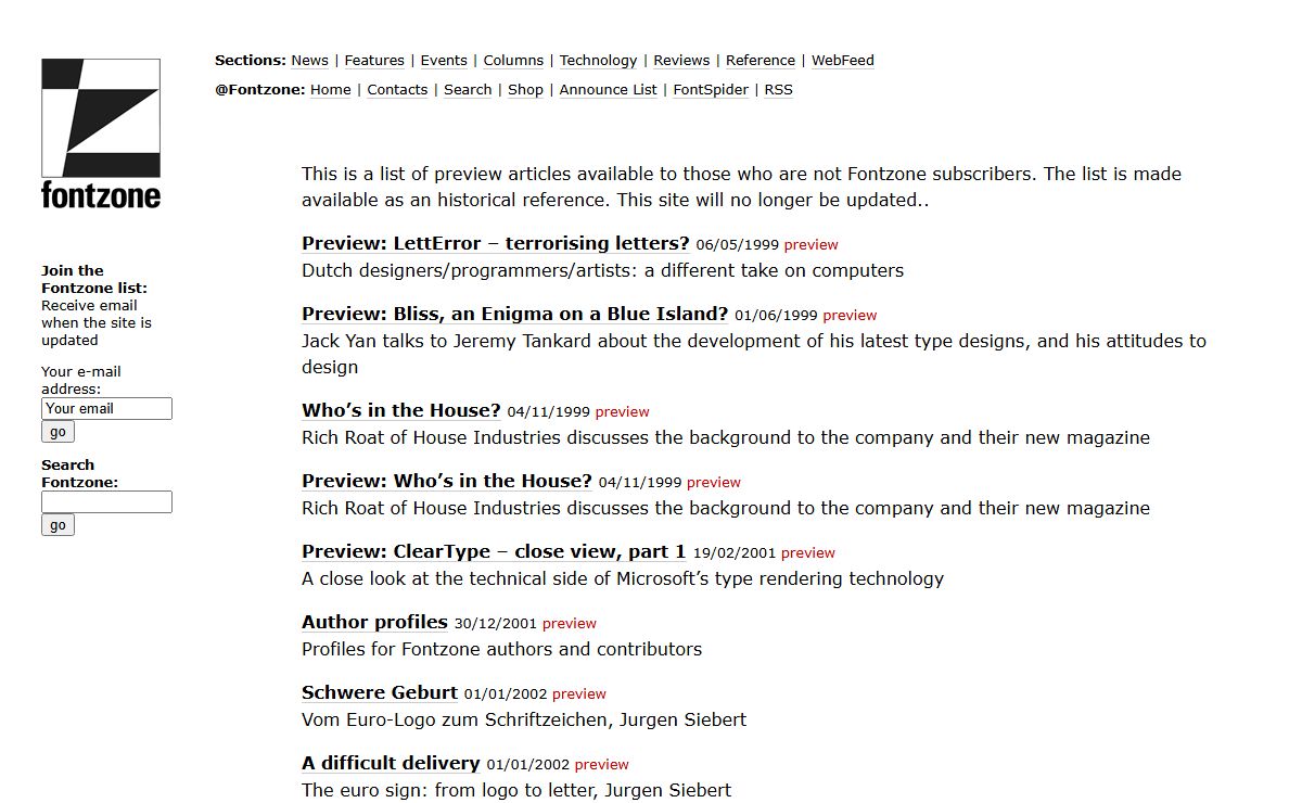 Fontzone: Previews