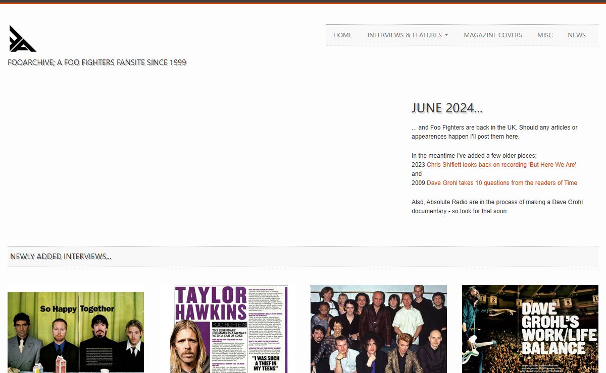 FooArchive - the ultimate Foo Fighters fansite - online since 1999