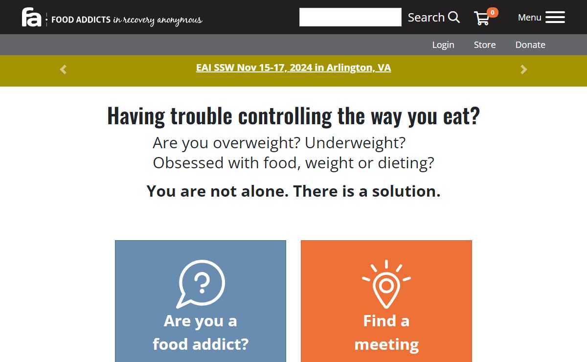 Food Addicts in Recovery Anonymous (FA)